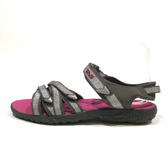 TEVA TIRRA SPORTS SANDALS -SILVER / MAGENTA -YOUTH US 6 / WOMEN US 7.5 -NEW - Picture 2 of 7